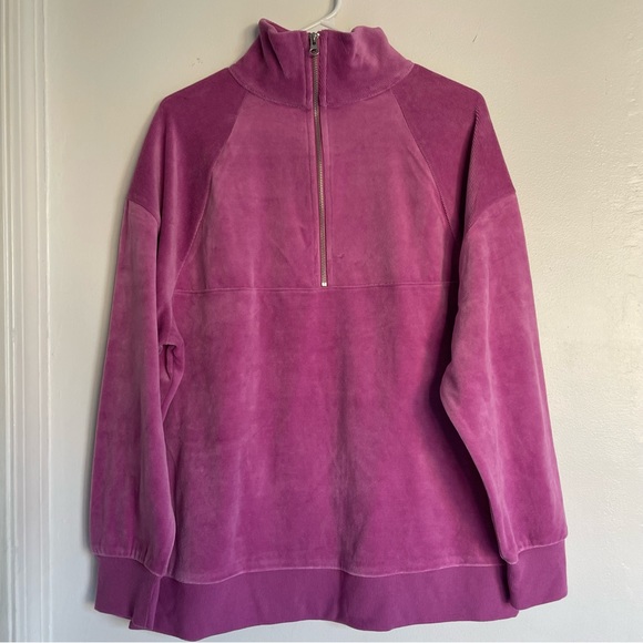 *DONATED* WILD FABLE NWOT Quarter Zip Velour Tunic Sweatshirt - Purple - Picture 2 of 14